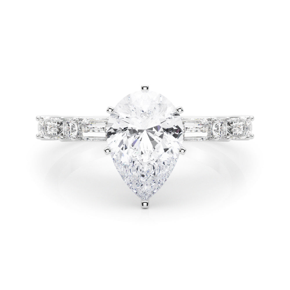 Splendid Rd & Sb Engagement Ring Round Diamond Engagement Ring in 10K/14K gold and platinum with certified lab-grown or natural diamonds