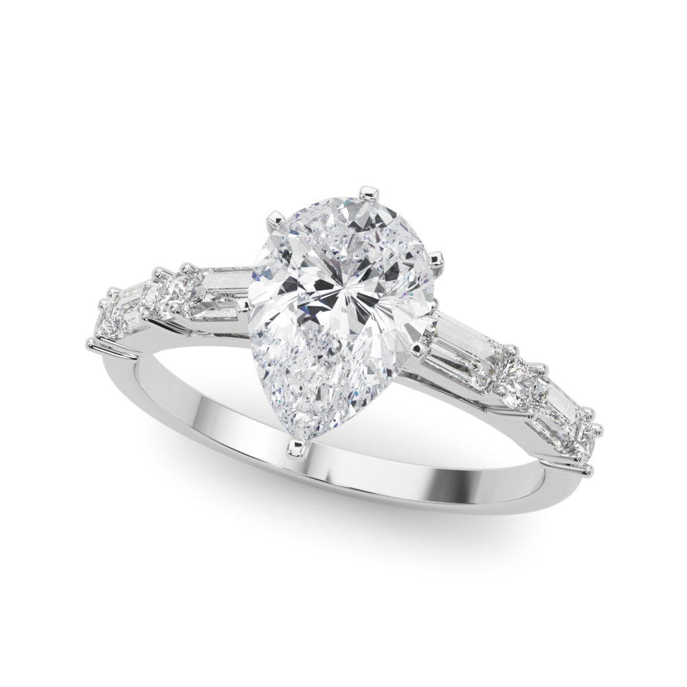 Splendid Rd & Sb Engagement Ring Round Diamond Engagement Ring in 10K/14K gold and platinum with certified lab-grown or natural diamonds