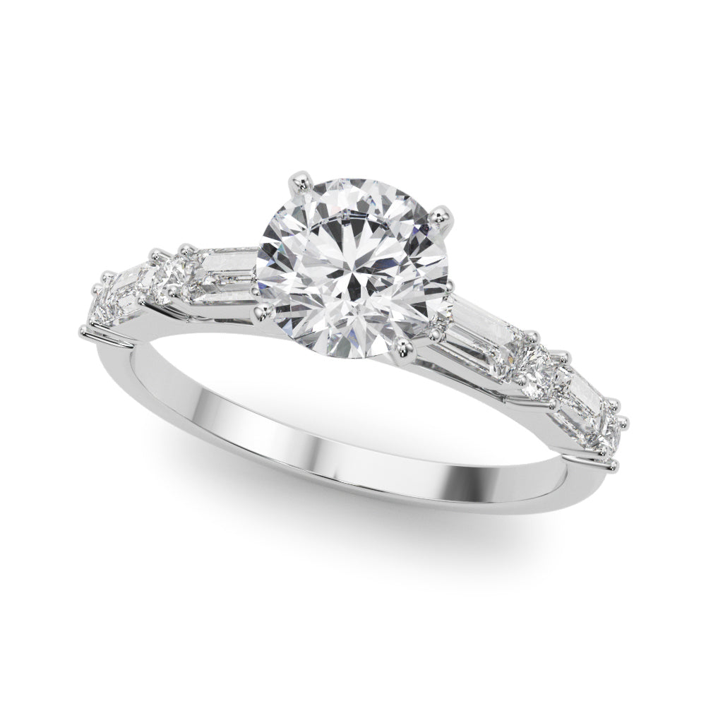 Splendid Rd & Sb Engagement Ring Round Diamond Engagement Ring in 10K/14K gold and platinum with certified lab-grown or natural diamonds