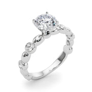 Enchanted Sidestone Round Diamond Engagement Ring in 10K/14K gold and platinum with certified lab-grown or natural diamonds