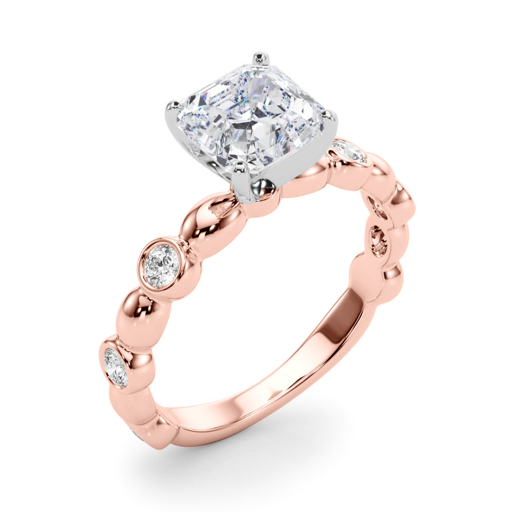 Enchanted Sidestone Round Diamond Engagement Ring in 10K/14K gold and platinum with certified lab-grown or natural diamonds