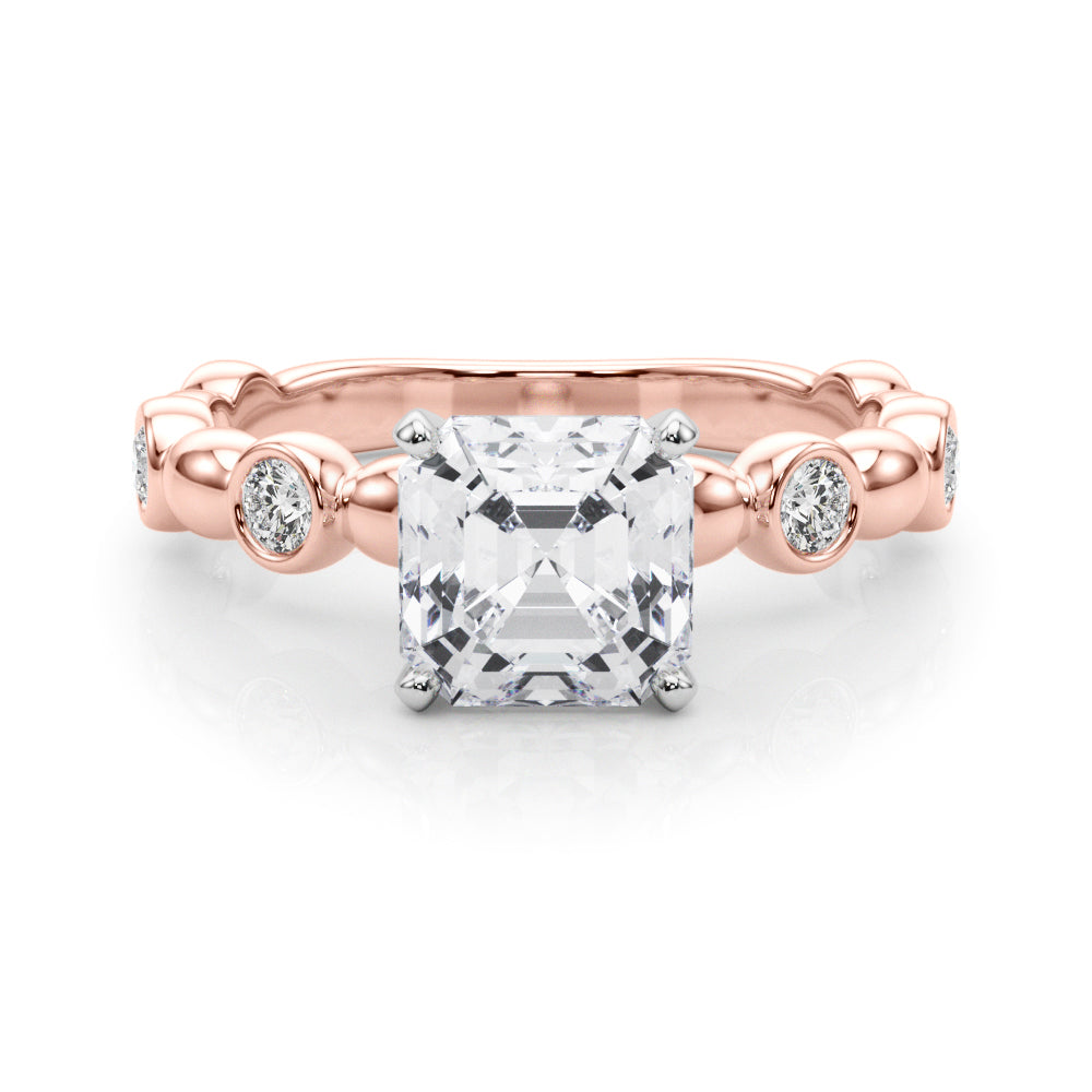 Enchanted Sidestone Round Diamond Engagement Ring in 10K/14K gold and platinum with certified lab-grown or natural diamonds