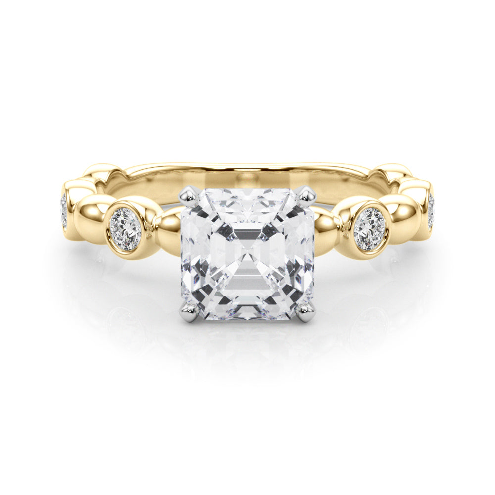 Enchanted Sidestone Round Diamond Engagement Ring in 10K/14K gold and platinum with certified lab-grown or natural diamonds