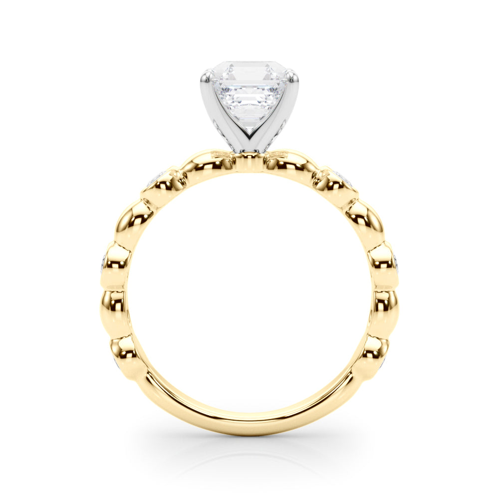 Enchanted Sidestone Round Diamond Engagement Ring in 10K/14K gold and platinum with certified lab-grown or natural diamonds