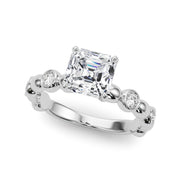 Enchanted Sidestone Round Diamond Engagement Ring in 10K/14K gold and platinum with certified lab-grown or natural diamonds