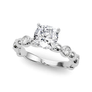 Enchanted Sidestone Round Diamond Engagement Ring in 10K/14K gold and platinum with certified lab-grown or natural diamonds