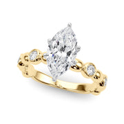 Enchanted Sidestone Round Diamond Engagement Ring in 10K/14K gold and platinum with certified lab-grown or natural diamonds
