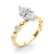 Enchanted Sidestone Round Diamond Engagement Ring in 10K/14K gold and platinum with certified lab-grown or natural diamonds
