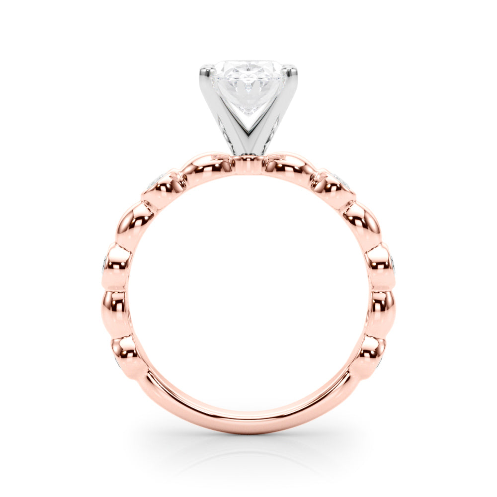 Enchanted Sidestone Round Diamond Engagement Ring in 10K/14K gold and platinum with certified lab-grown or natural diamonds