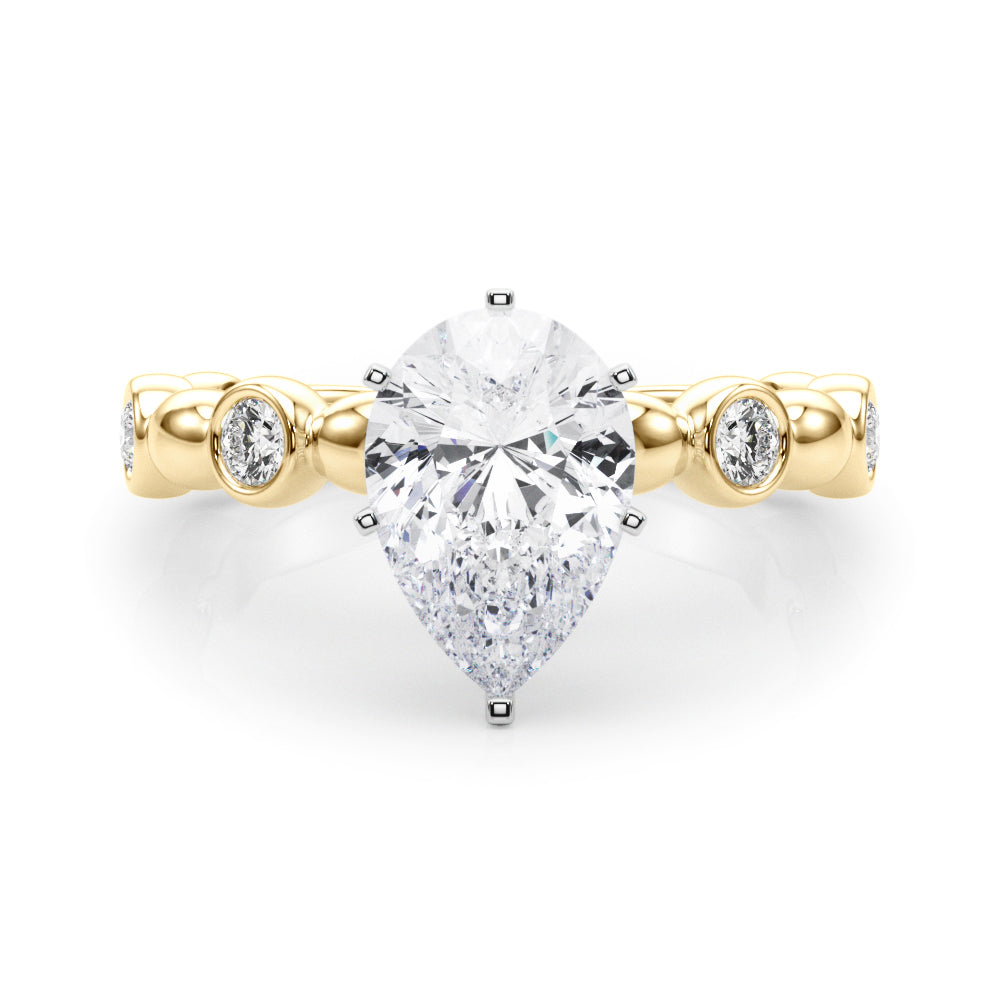 Enchanted Sidestone Round Diamond Engagement Ring in 10K/14K gold and platinum with certified lab-grown or natural diamonds