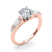 Pristine Rd & Sb Engagement Ring Round Diamond Engagement Ring in 10K/14K gold and platinum with certified lab-grown or natural diamonds