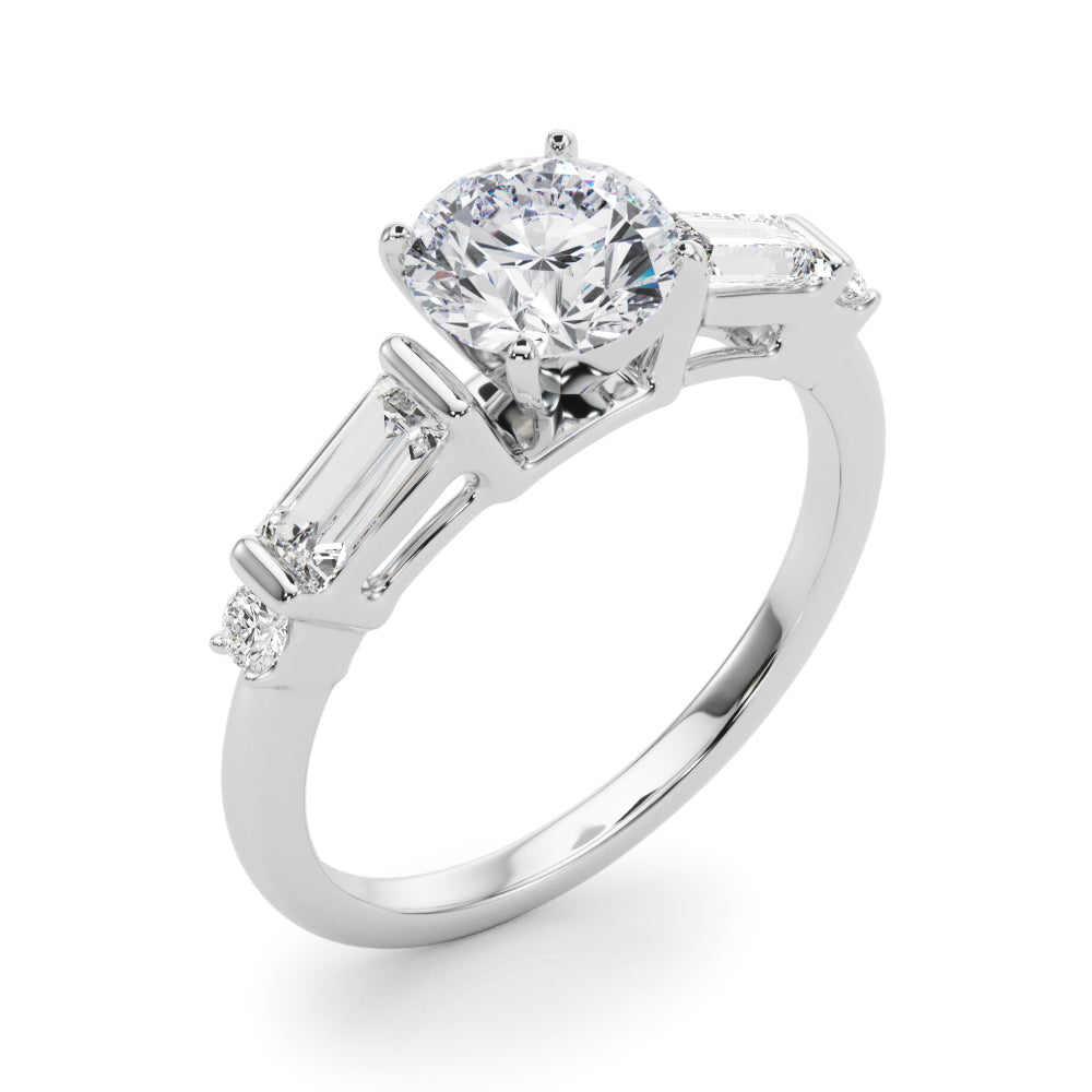 Pristine Rd & Sb Engagement Ring Round Diamond Engagement Ring in 10K/14K gold and platinum with certified lab-grown or natural diamonds