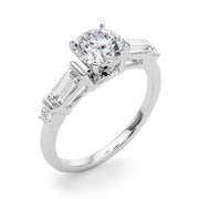 Pristine Rd & Sb Engagement Ring Round Diamond Engagement Ring in 10K/14K gold and platinum with certified lab-grown or natural diamonds
