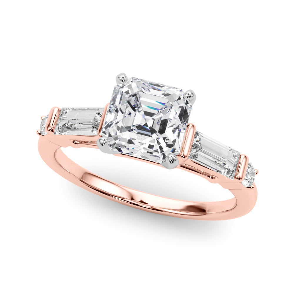 Pristine Rd & Sb Engagement Ring Round Diamond Engagement Ring in 10K/14K gold and platinum with certified lab-grown or natural diamonds