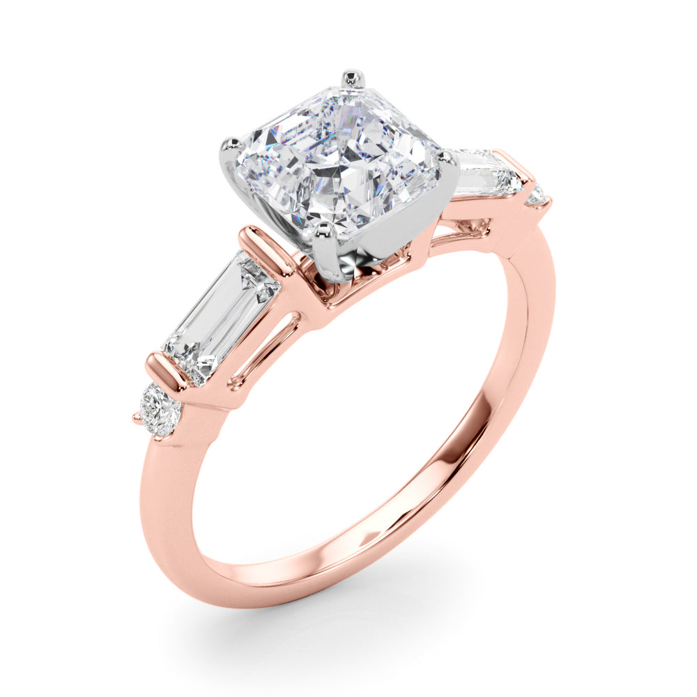 Pristine Rd & Sb Engagement Ring Round Diamond Engagement Ring in 10K/14K gold and platinum with certified lab-grown or natural diamonds