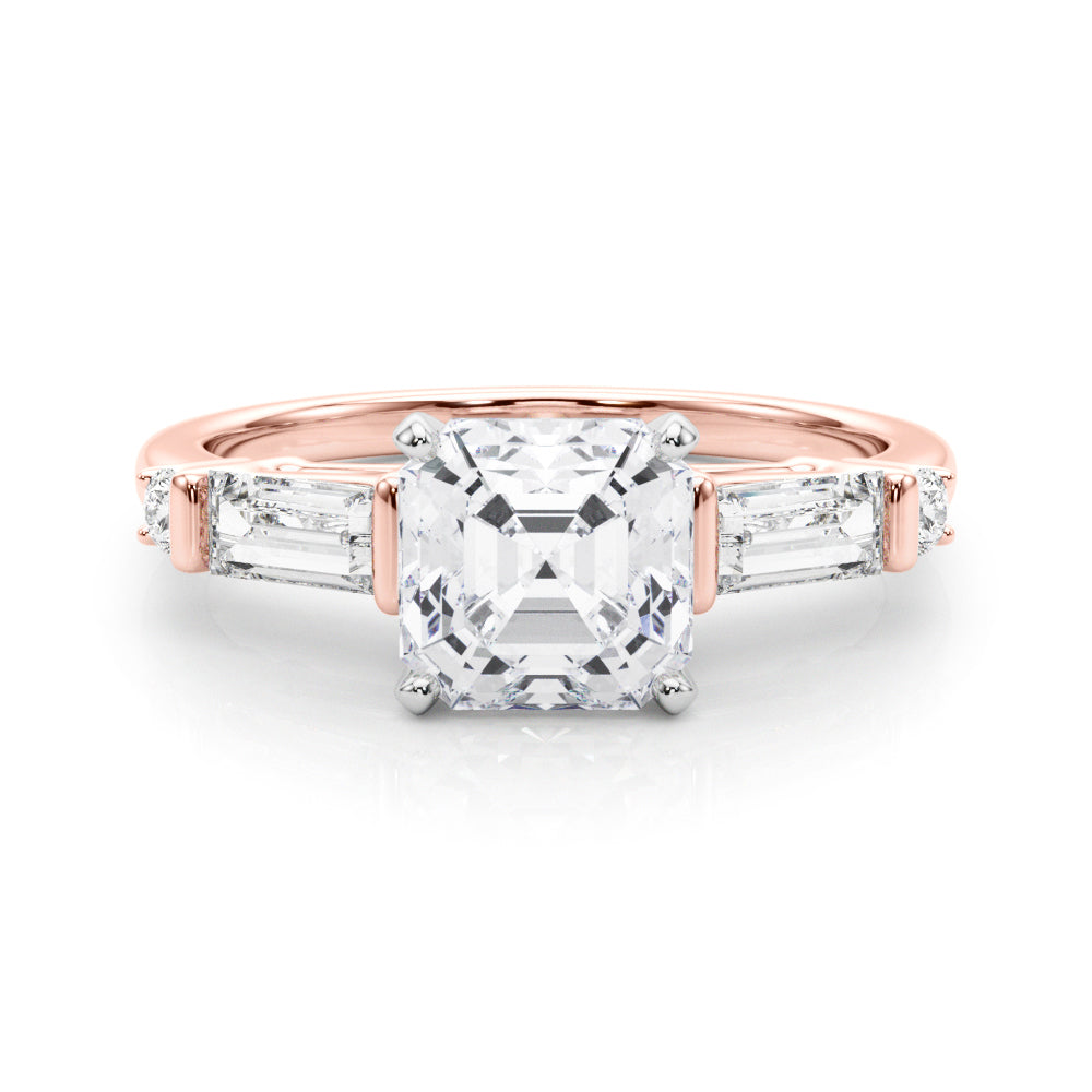 Pristine Rd & Sb Engagement Ring Round Diamond Engagement Ring in 10K/14K gold and platinum with certified lab-grown or natural diamonds