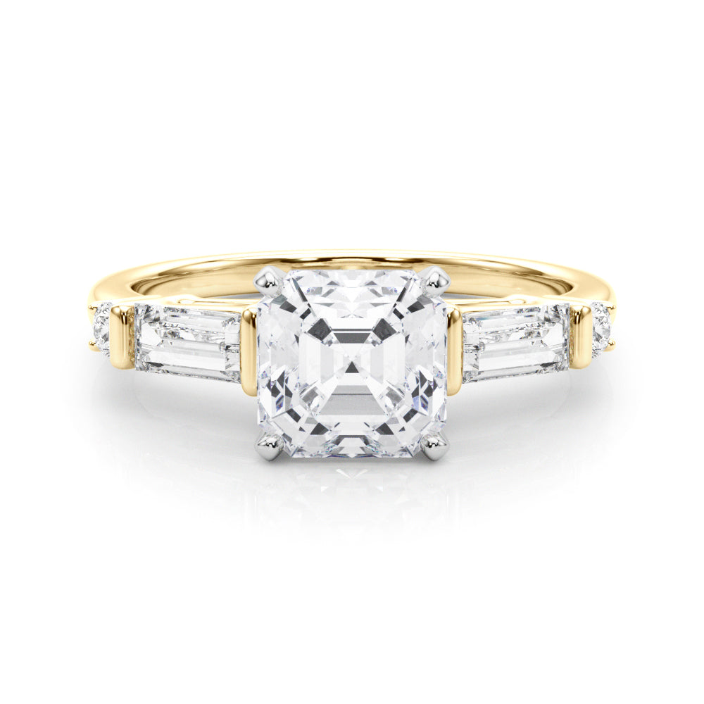 Pristine Rd & Sb Engagement Ring Round Diamond Engagement Ring in 10K/14K gold and platinum with certified lab-grown or natural diamonds