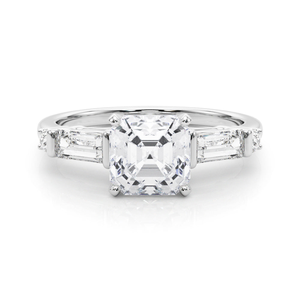 Pristine Rd & Sb Engagement Ring Round Diamond Engagement Ring in 10K/14K gold and platinum with certified lab-grown or natural diamonds