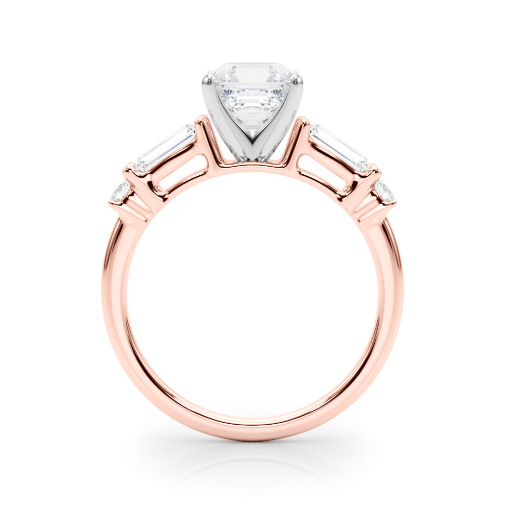 Pristine Rd & Sb Engagement Ring Round Diamond Engagement Ring in 10K/14K gold and platinum with certified lab-grown or natural diamonds
