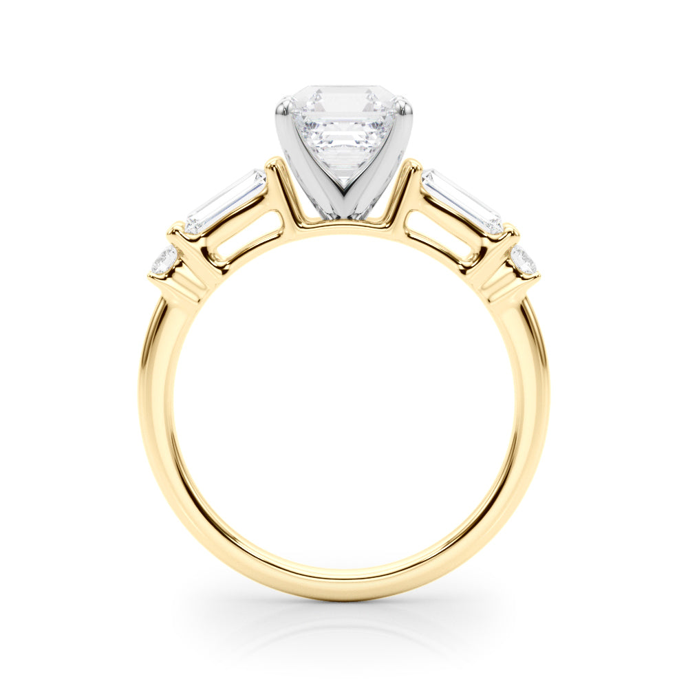Pristine Rd & Sb Engagement Ring Round Diamond Engagement Ring in 10K/14K gold and platinum with certified lab-grown or natural diamonds
