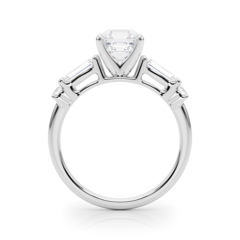 Pristine Rd & Sb Engagement Ring Round Diamond Engagement Ring in 10K/14K gold and platinum with certified lab-grown or natural diamonds