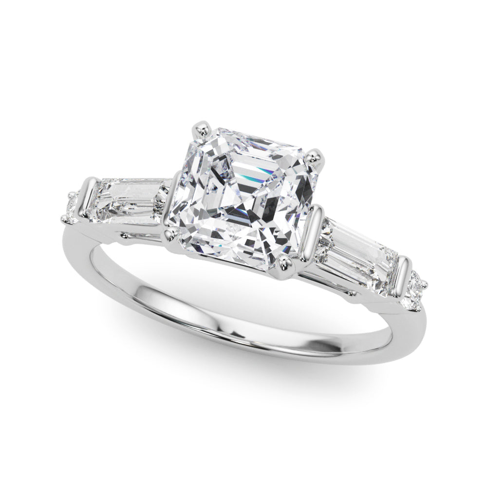 Pristine Rd & Sb Engagement Ring Round Diamond Engagement Ring in 10K/14K gold and platinum with certified lab-grown or natural diamonds