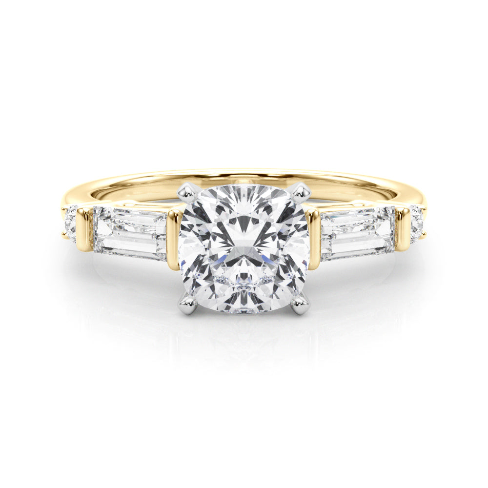 Pristine Rd & Sb Engagement Ring Round Diamond Engagement Ring in 10K/14K gold and platinum with certified lab-grown or natural diamonds