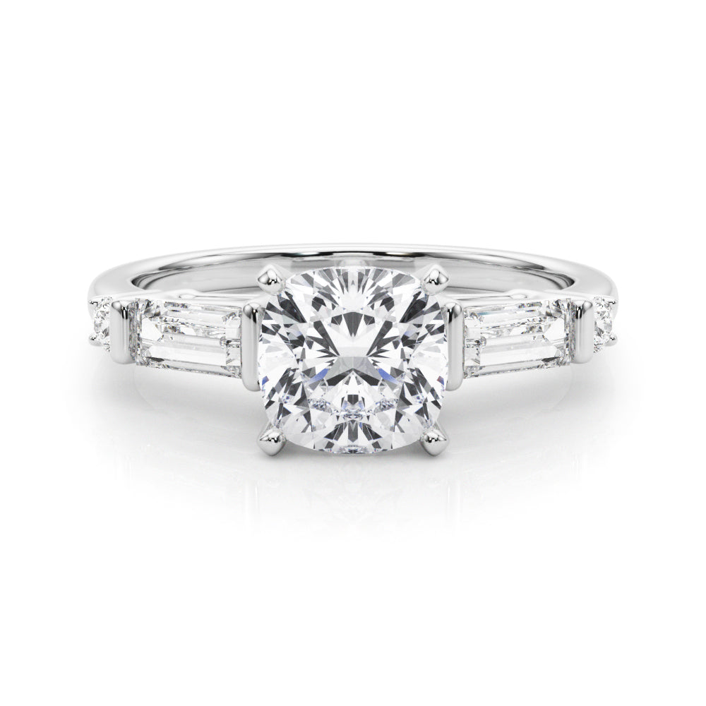 Pristine Rd & Sb Engagement Ring Round Diamond Engagement Ring in 10K/14K gold and platinum with certified lab-grown or natural diamonds