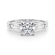 Pristine Rd & Sb Engagement Ring Round Diamond Engagement Ring in 10K/14K gold and platinum with certified lab-grown or natural diamonds