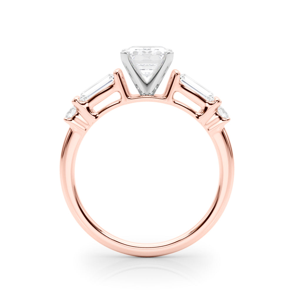 Pristine Rd & Sb Engagement Ring Round Diamond Engagement Ring in 10K/14K gold and platinum with certified lab-grown or natural diamonds