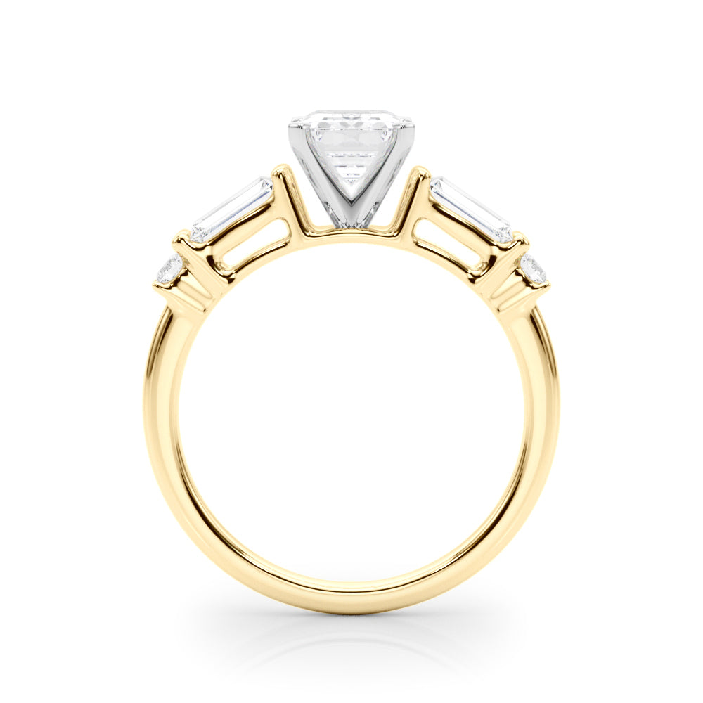 Pristine Rd & Sb Engagement Ring Round Diamond Engagement Ring in 10K/14K gold and platinum with certified lab-grown or natural diamonds