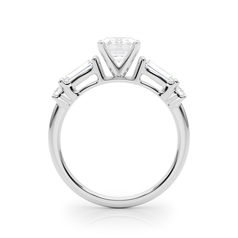 Pristine Rd & Sb Engagement Ring Round Diamond Engagement Ring in 10K/14K gold and platinum with certified lab-grown or natural diamonds