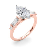 Pristine Rd & Sb Engagement Ring Round Diamond Engagement Ring in 10K/14K gold and platinum with certified lab-grown or natural diamonds
