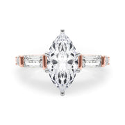 Pristine Rd & Sb Engagement Ring Round Diamond Engagement Ring in 10K/14K gold and platinum with certified lab-grown or natural diamonds