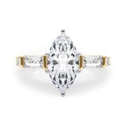 Pristine Rd & Sb Engagement Ring Round Diamond Engagement Ring in 10K/14K gold and platinum with certified lab-grown or natural diamonds