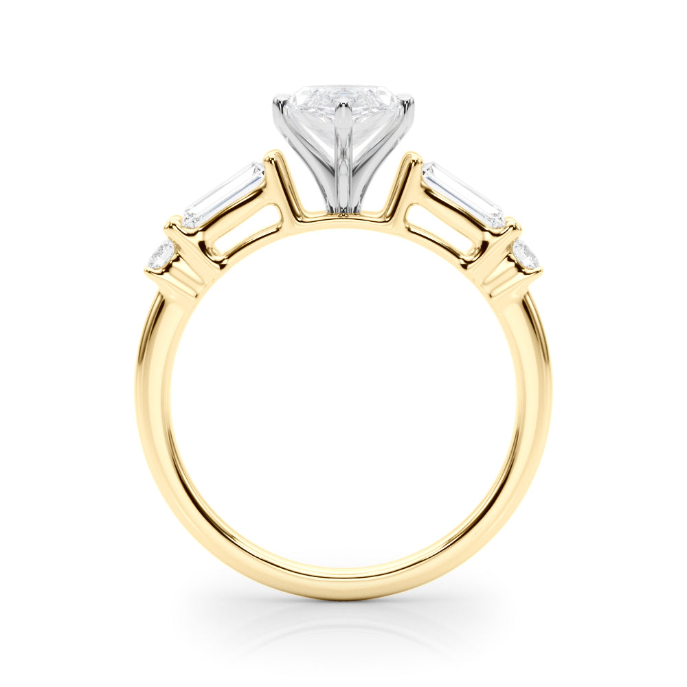 Pristine Rd & Sb Engagement Ring Round Diamond Engagement Ring in 10K/14K gold and platinum with certified lab-grown or natural diamonds