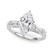 Pristine Rd & Sb Engagement Ring Round Diamond Engagement Ring in 10K/14K gold and platinum with certified lab-grown or natural diamonds