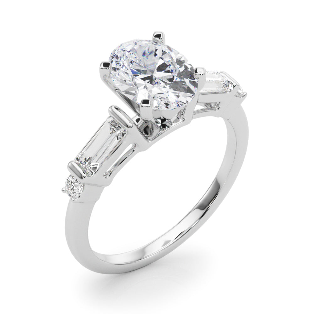 Pristine Rd & Sb Engagement Ring Round Diamond Engagement Ring in 10K/14K gold and platinum with certified lab-grown or natural diamonds