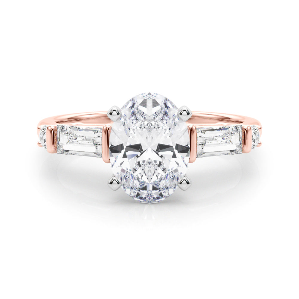 Pristine Rd & Sb Engagement Ring Round Diamond Engagement Ring in 10K/14K gold and platinum with certified lab-grown or natural diamonds