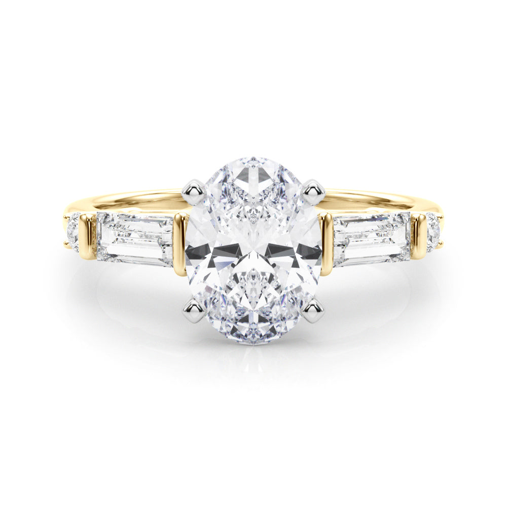 Pristine Rd & Sb Engagement Ring Round Diamond Engagement Ring in 10K/14K gold and platinum with certified lab-grown or natural diamonds