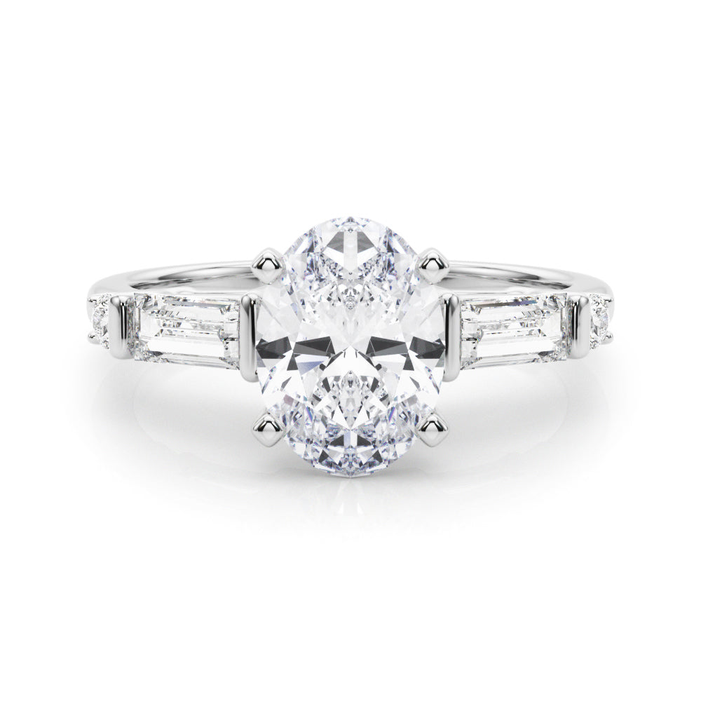 Pristine Rd & Sb Engagement Ring Round Diamond Engagement Ring in 10K/14K gold and platinum with certified lab-grown or natural diamonds