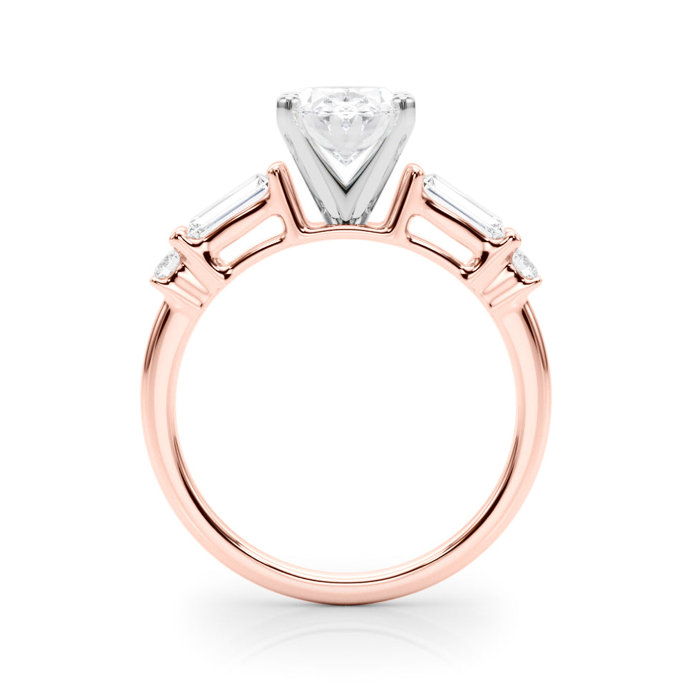 Pristine Rd & Sb Engagement Ring Round Diamond Engagement Ring in 10K/14K gold and platinum with certified lab-grown or natural diamonds