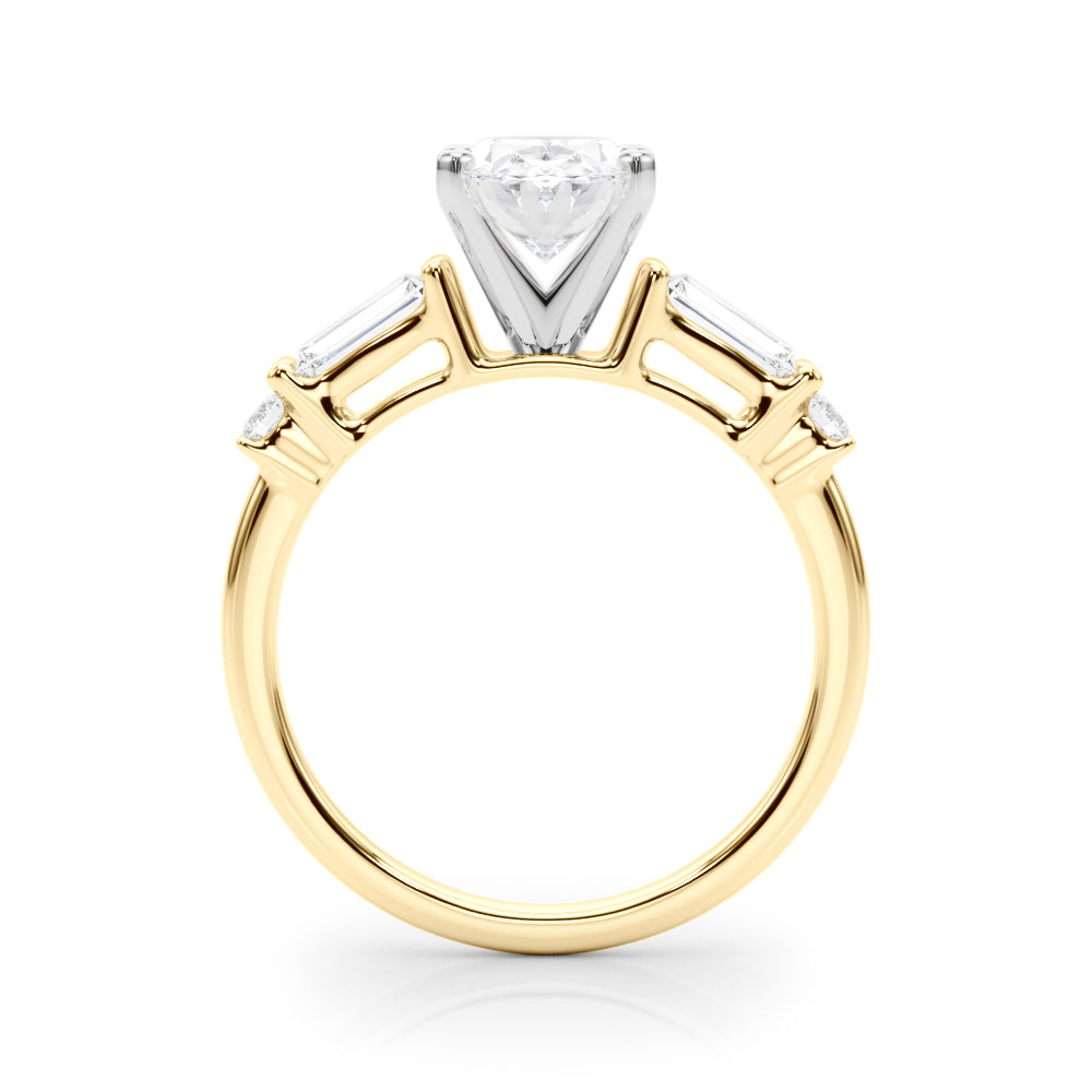 Pristine Rd & Sb Engagement Ring Round Diamond Engagement Ring in 10K/14K gold and platinum with certified lab-grown or natural diamonds