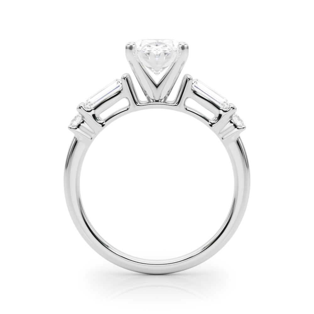 Pristine Rd & Sb Engagement Ring Round Diamond Engagement Ring in 10K/14K gold and platinum with certified lab-grown or natural diamonds