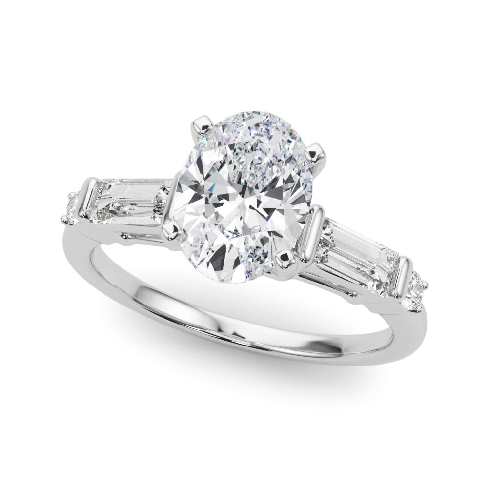 Pristine Rd & Sb Engagement Ring Round Diamond Engagement Ring in 10K/14K gold and platinum with certified lab-grown or natural diamonds