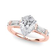 Pristine Rd & Sb Engagement Ring Round Diamond Engagement Ring in 10K/14K gold and platinum with certified lab-grown or natural diamonds