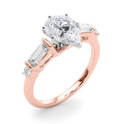 Pristine Rd & Sb Engagement Ring Round Diamond Engagement Ring in 10K/14K gold and platinum with certified lab-grown or natural diamonds