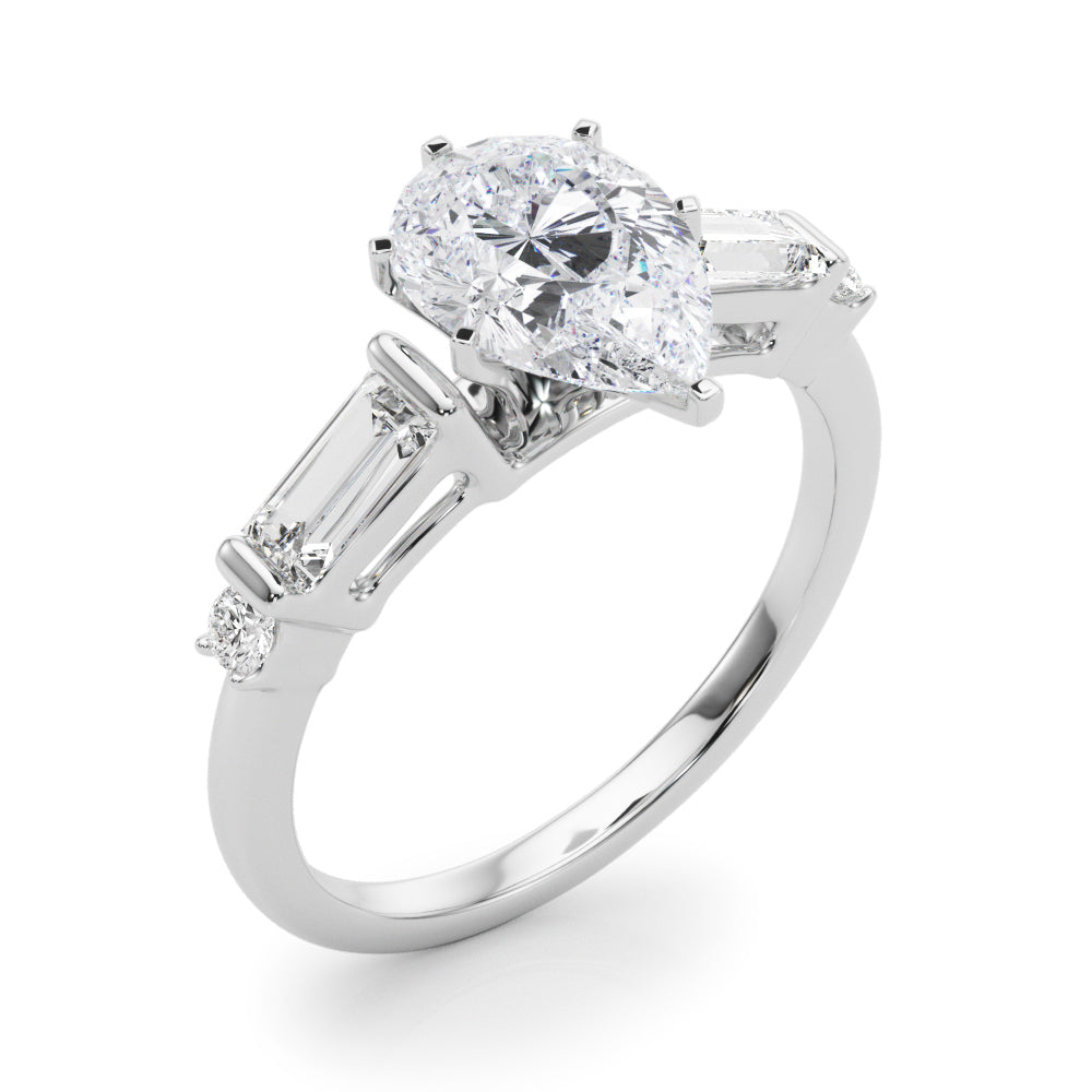 Pristine Rd & Sb Engagement Ring Round Diamond Engagement Ring in 10K/14K gold and platinum with certified lab-grown or natural diamonds