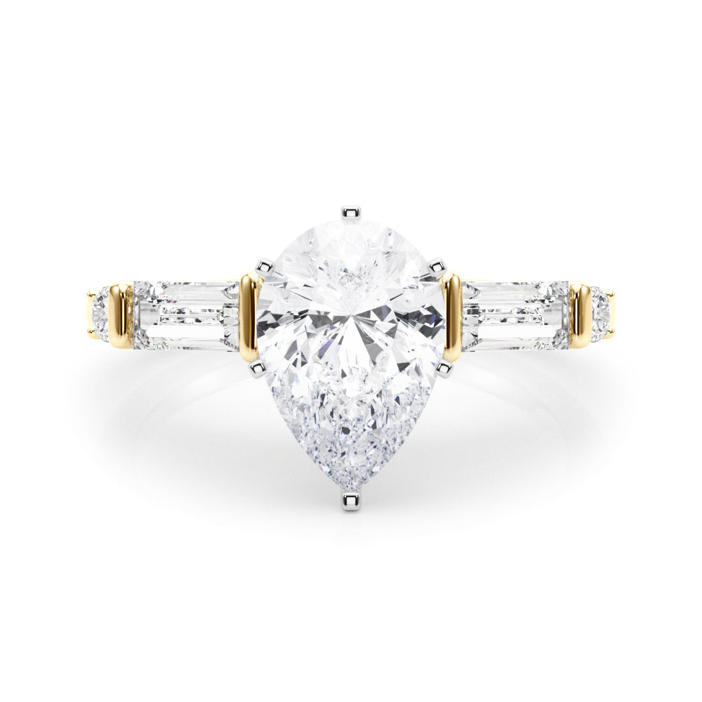 Pristine Rd & Sb Engagement Ring Round Diamond Engagement Ring in 10K/14K gold and platinum with certified lab-grown or natural diamonds
