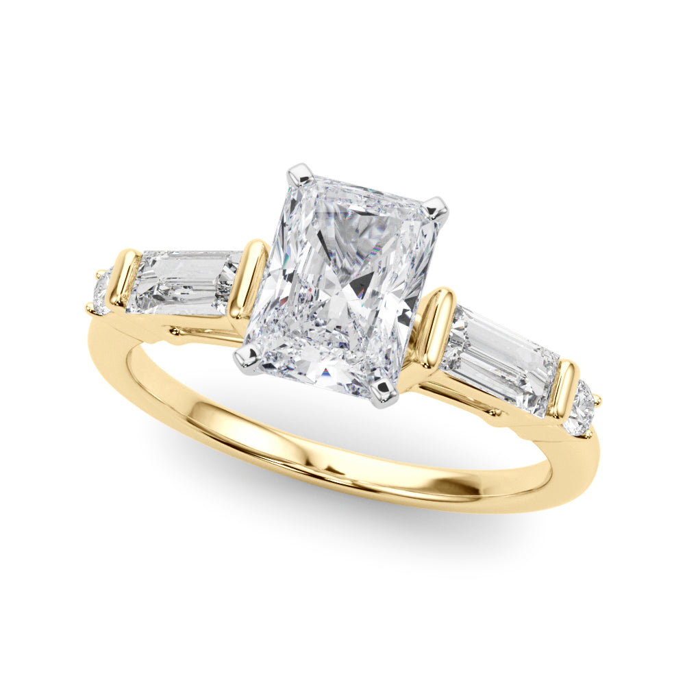 Pristine Rd & Sb Engagement Ring Round Diamond Engagement Ring in 10K/14K gold and platinum with certified lab-grown or natural diamonds
